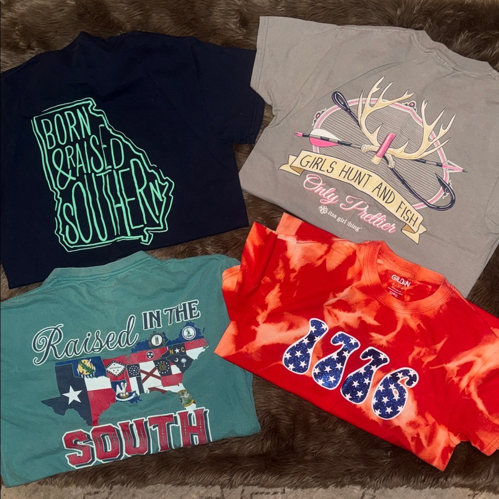 Women’s T-Shirt Lot Bundle Fourth of July Georgia Peach Summer Small Festival